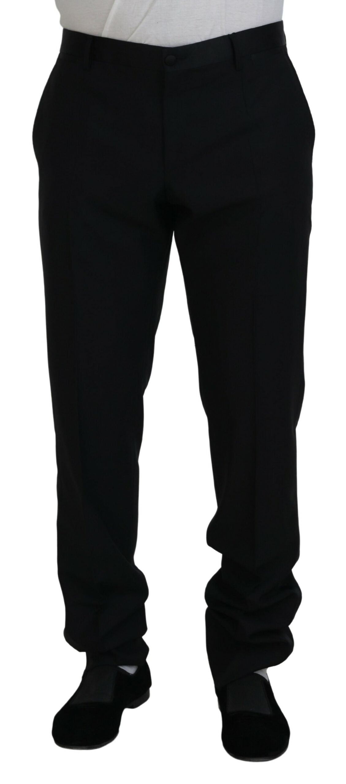 Dolce & Gabbana Elegante Slim Fit-Anzughose in Schwarz