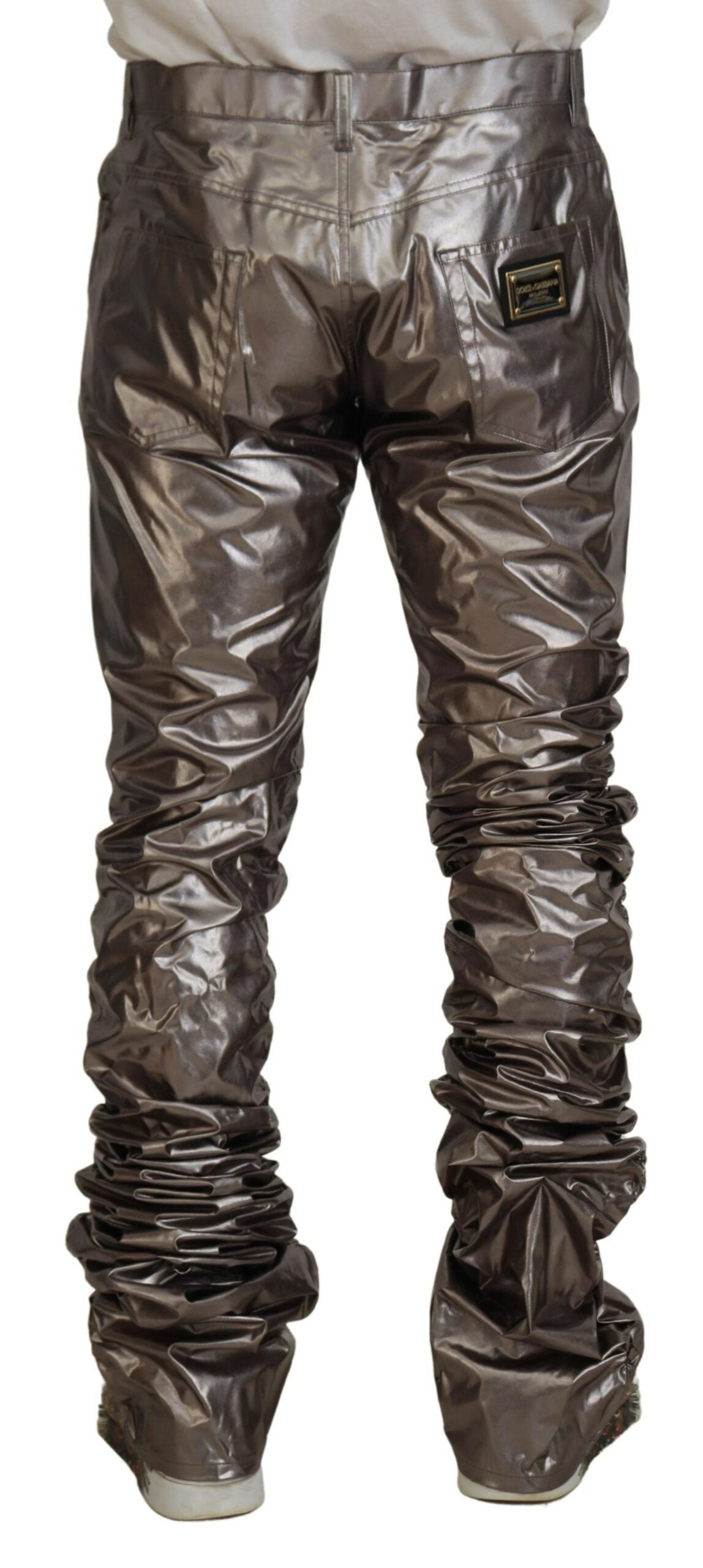 Dolce & Gabbana Metallic Silber Freizeithose