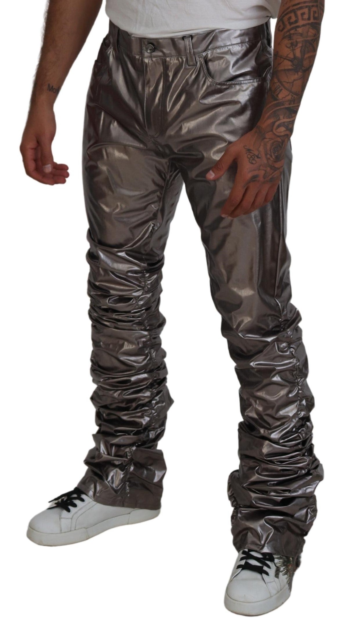 Dolce & Gabbana Metallic Silber Freizeithose
