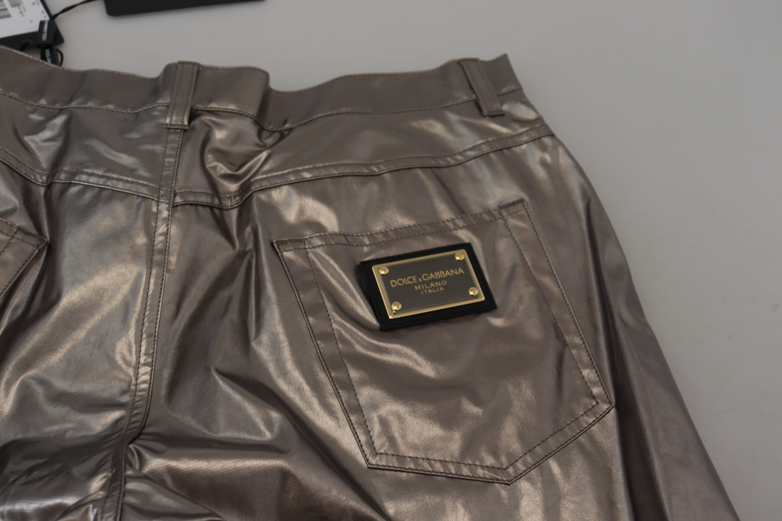 Dolce & Gabbana Metallic Silber Freizeithose