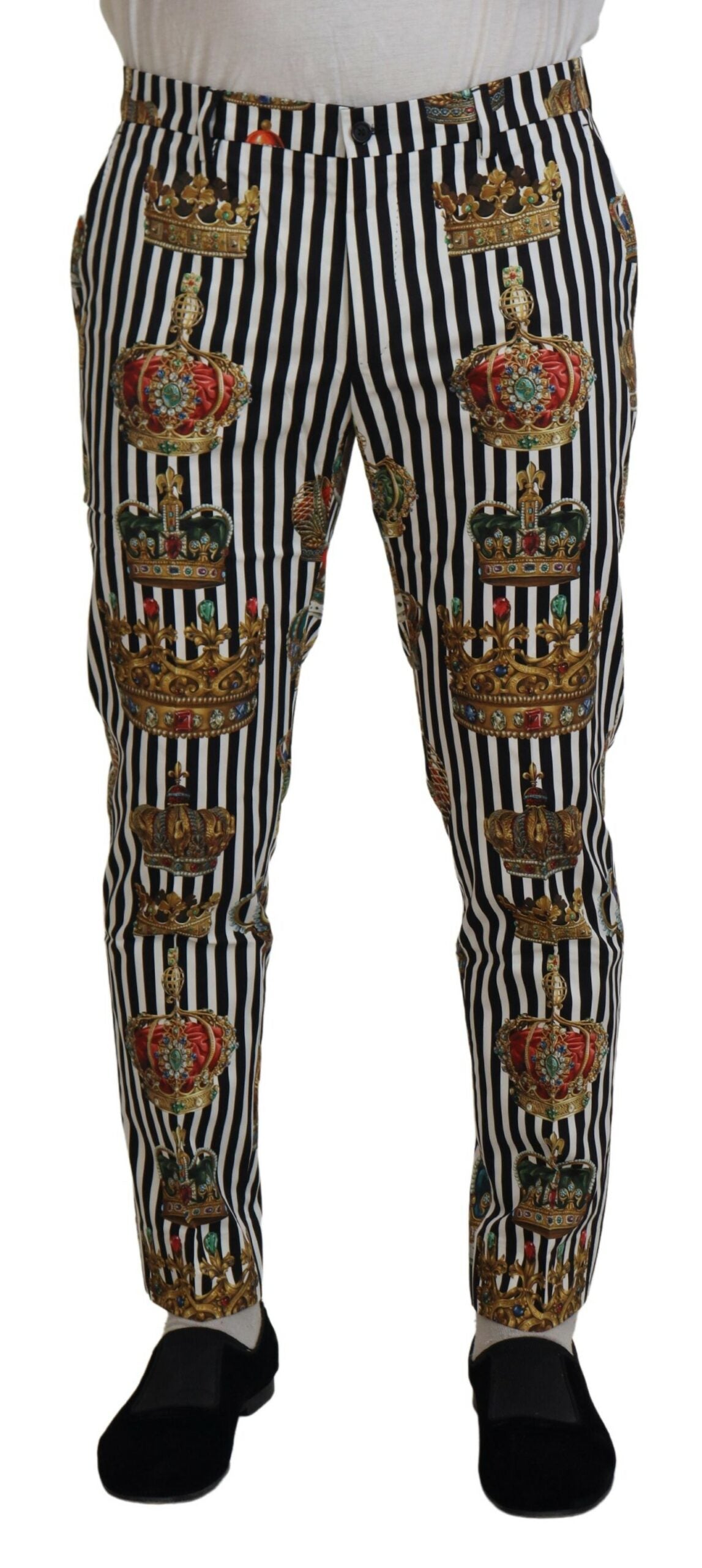 Pantaloni chino eleganți cu dungi aurii Dolce & Gabbana
