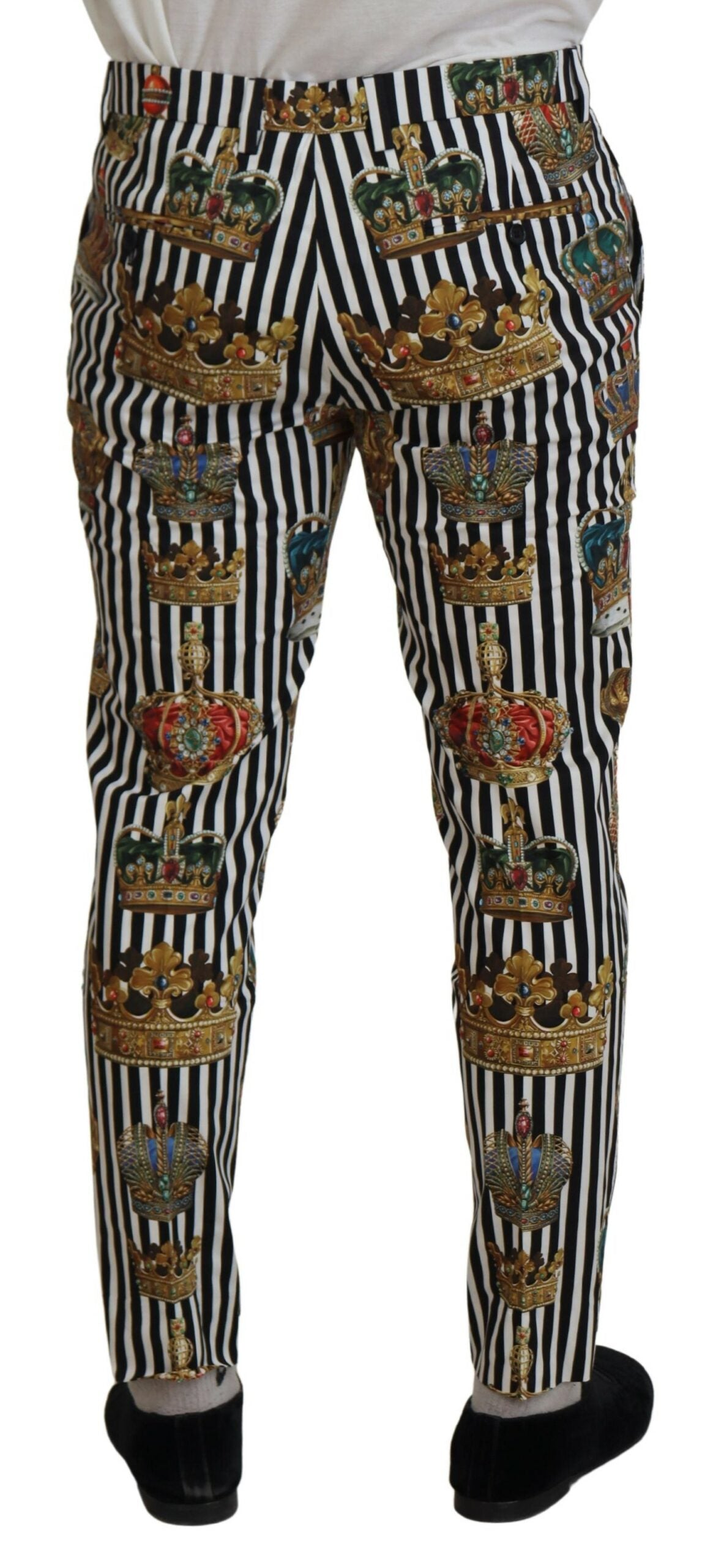 Pantaloni chino eleganți cu dungi aurii Dolce & Gabbana