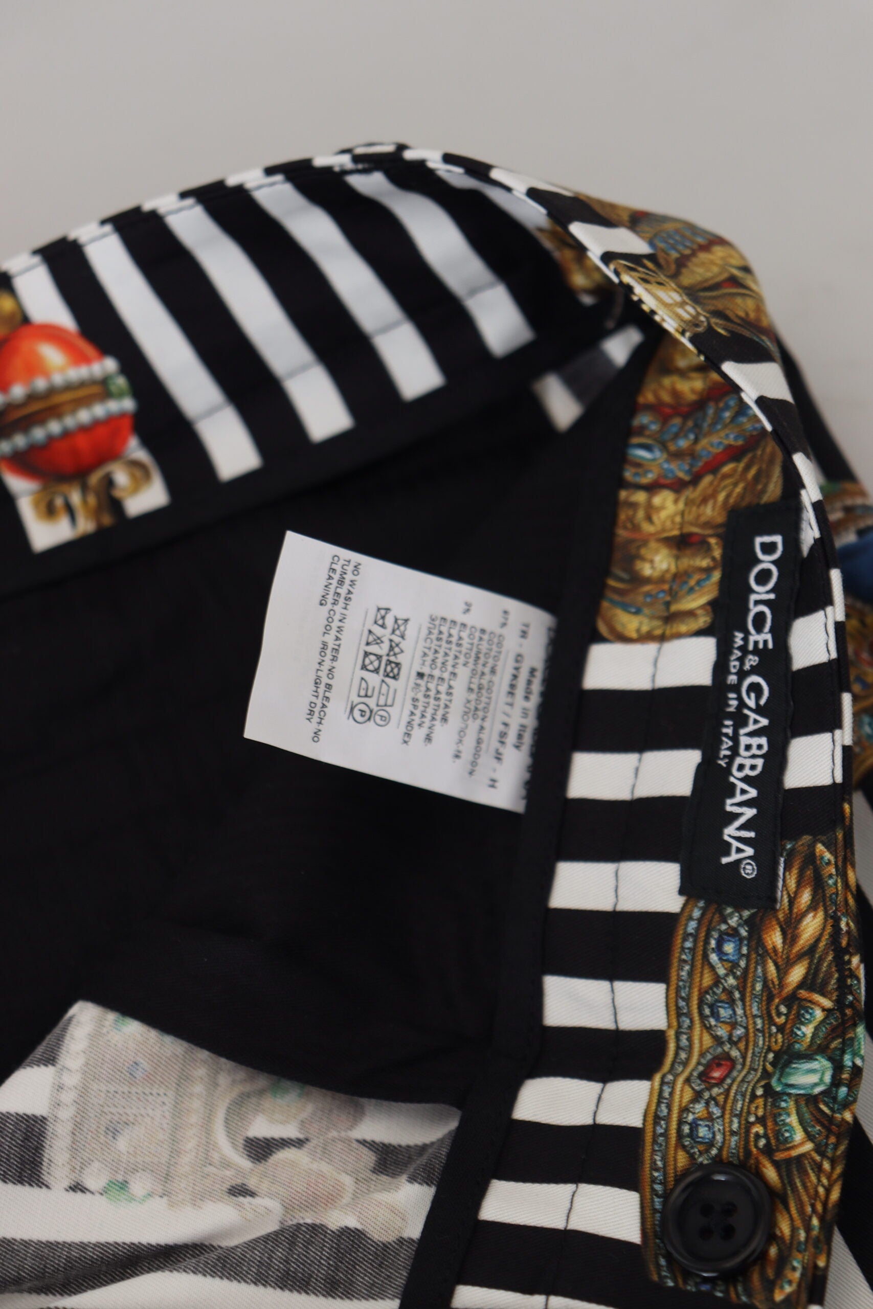 Pantaloni chino eleganți cu dungi aurii Dolce & Gabbana