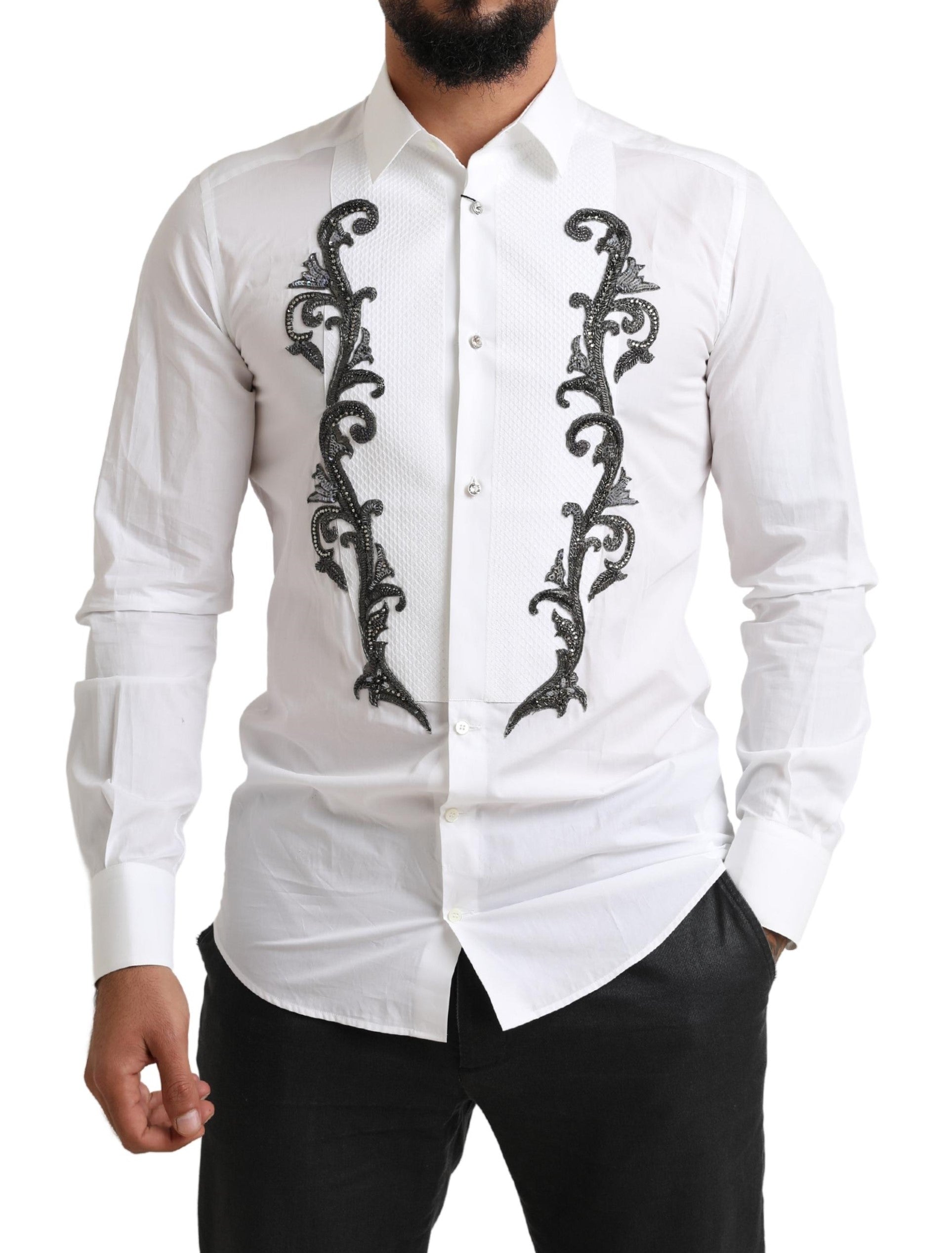 Dolce & Gabbana – Slim Fit Smokinghemd aus italienischem Designer
