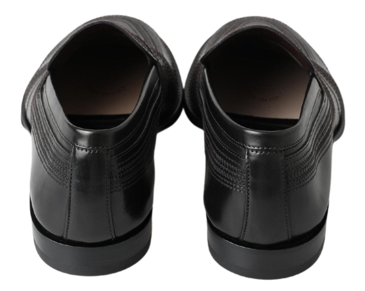 Dolce & Gabbana Elegante Slipper-Loafer aus schwarzem Leder