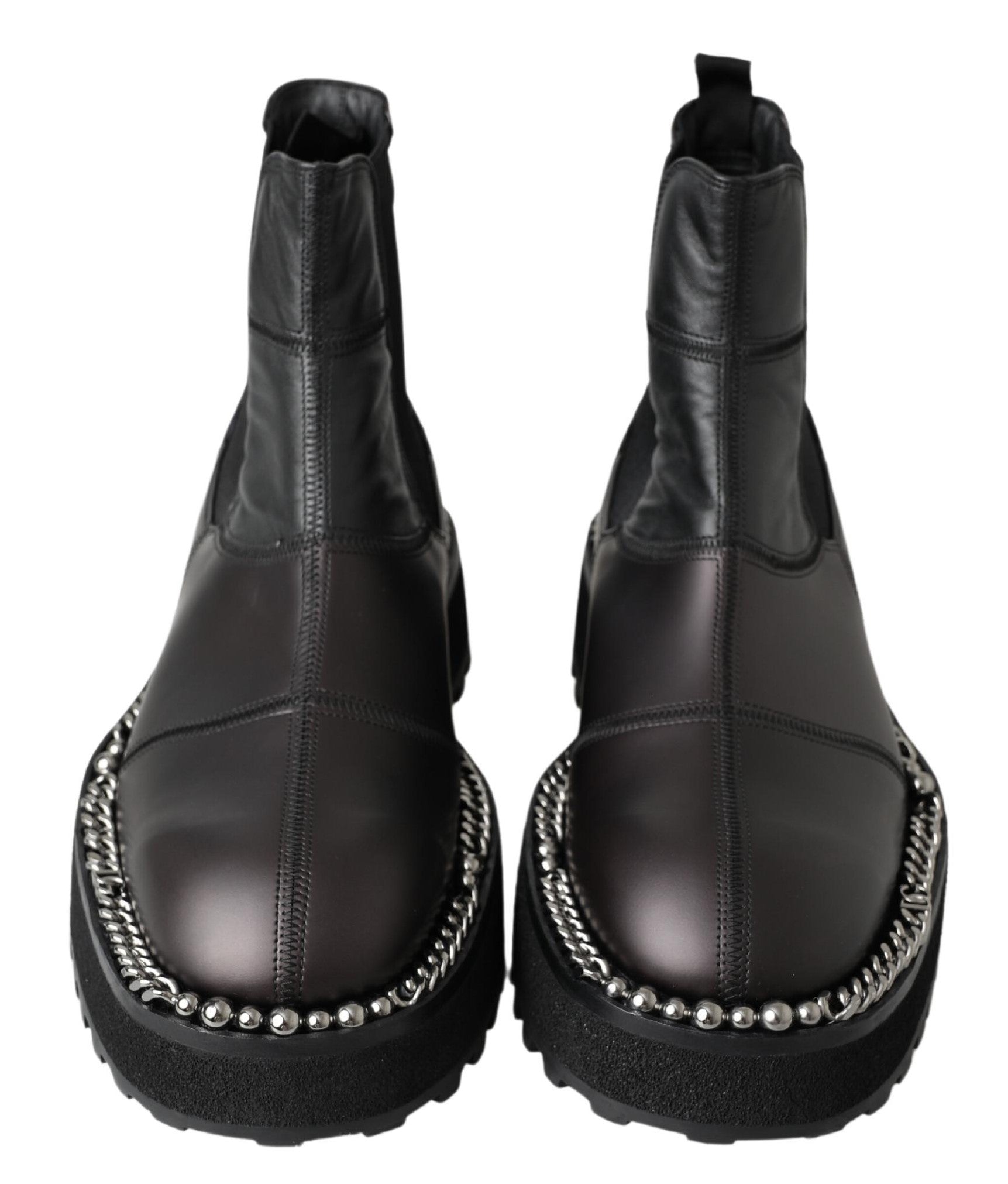 Dolce & Gabbana Elegante schwarze Stretch-Stiefel zum Hineinschlüpfen