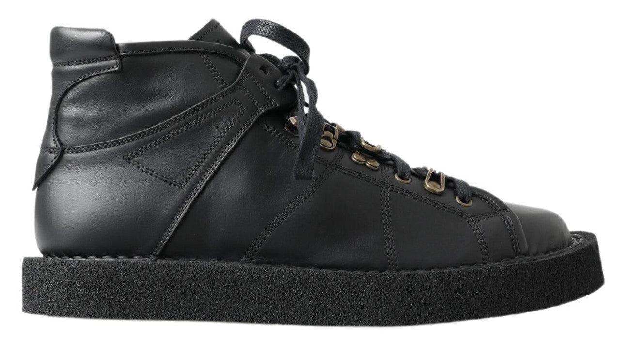 Dolce & Gabbana Elegante Stiefeletten mit silbernem Kettendetail