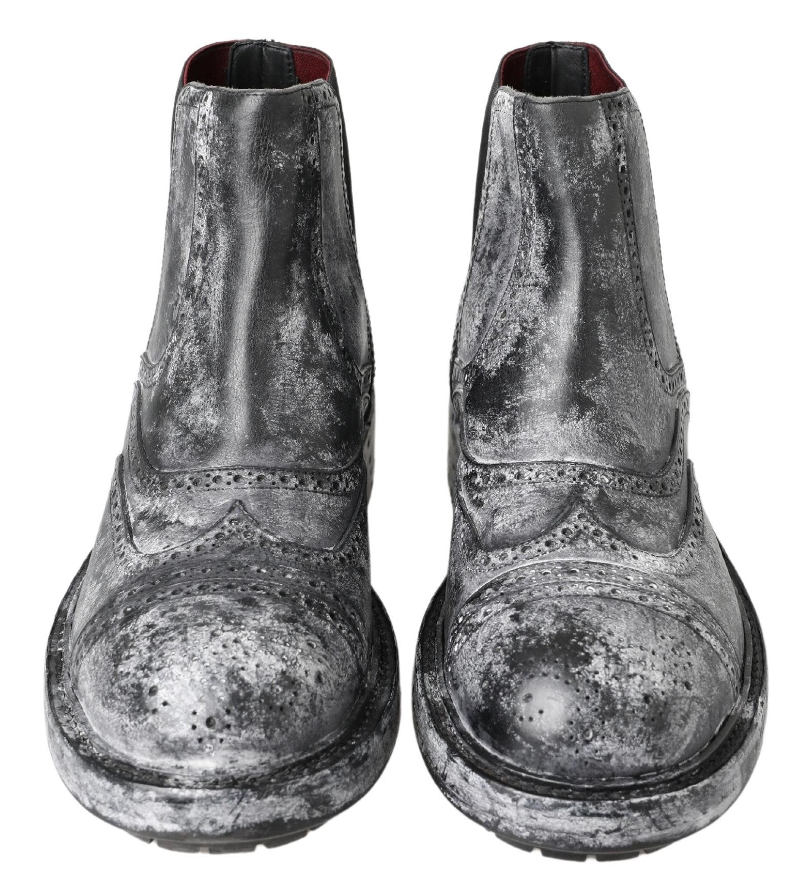Dolce & Gabbana – Elegante, schwarze Chelsea-Stiefeletten in verblasstem Schwarz