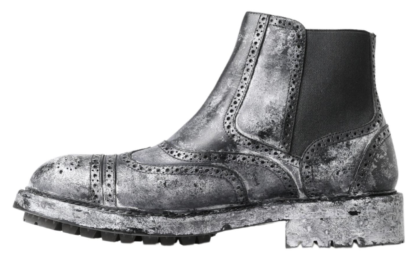 Dolce & Gabbana – Elegante, schwarze Chelsea-Stiefeletten in verblasstem Schwarz