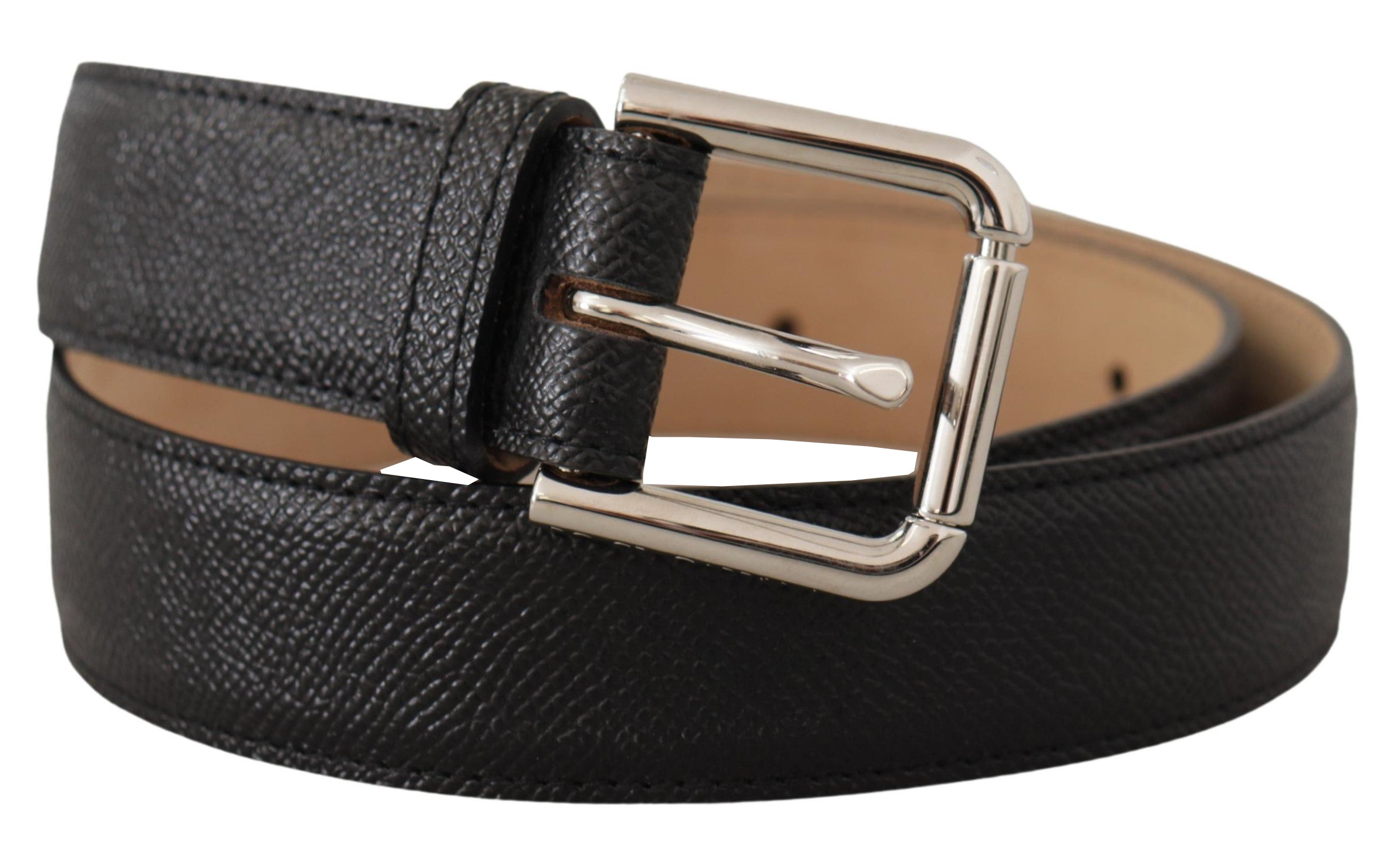 Curea Dolce & Gabbana Sleek neagră din piele autentică