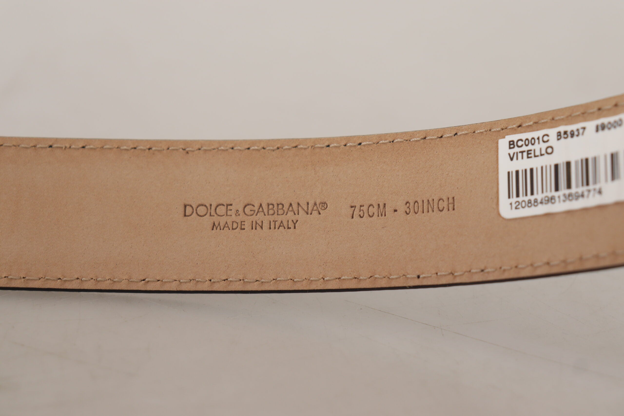 Curea Dolce & Gabbana Sleek neagră din piele autentică