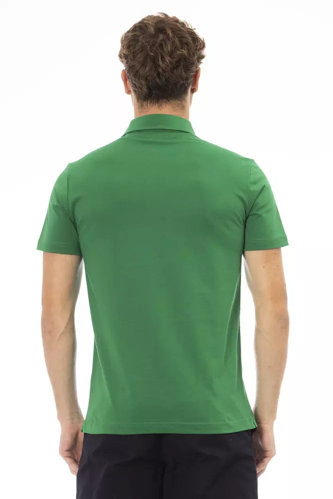 Tricou polo Baldinini Trend verde din bumbac pentru bărbați