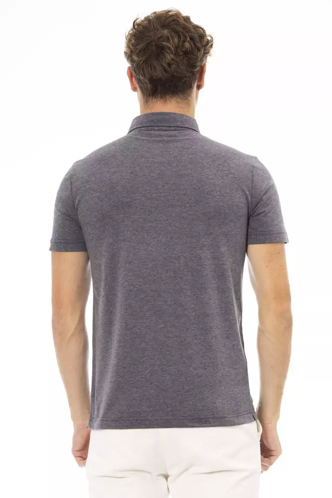 Tricou polo Baldinini Trend gri din bumbac pentru bărbați