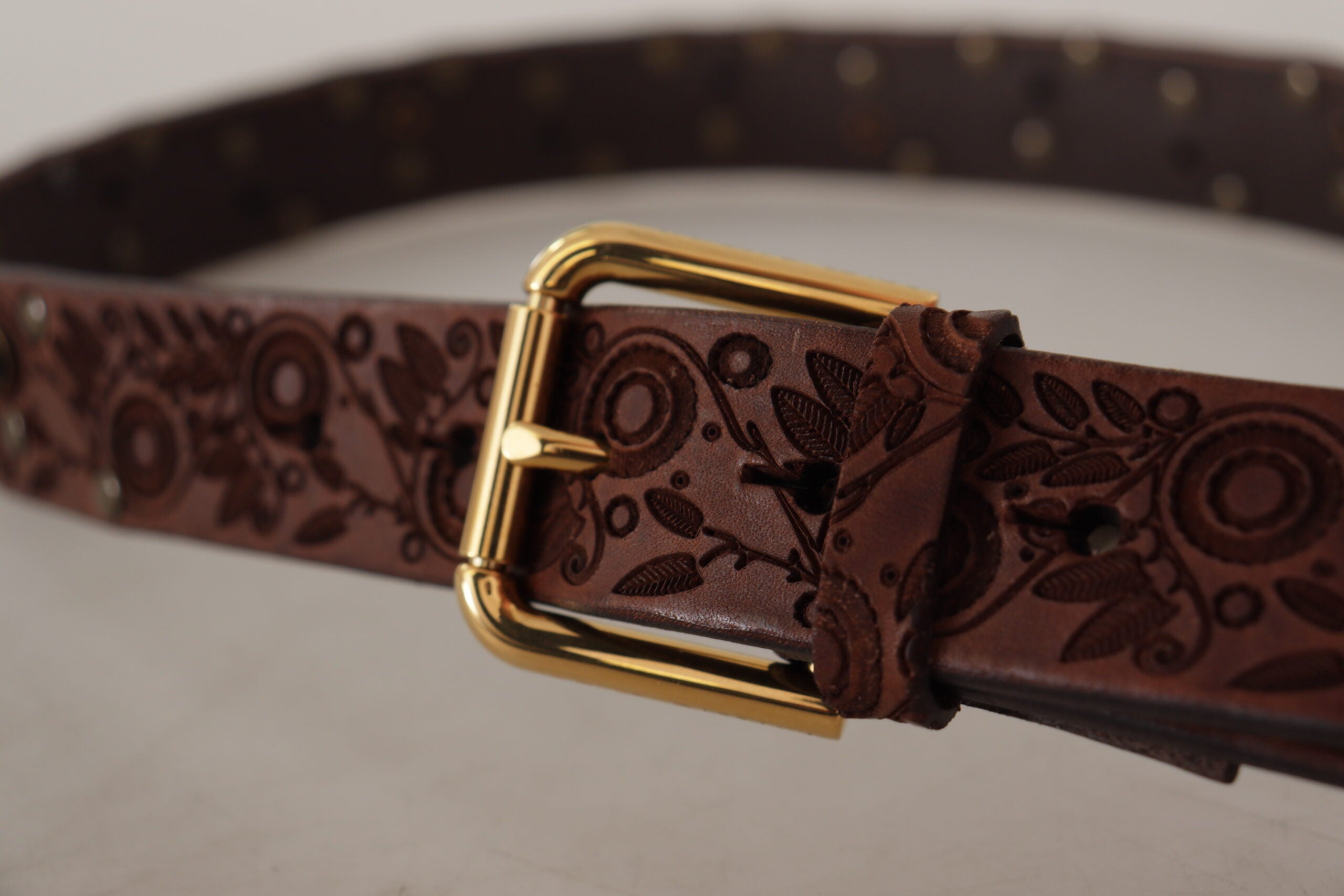 Curea elegantă din piele Dolce & Gabbana cu cataramă gravată
