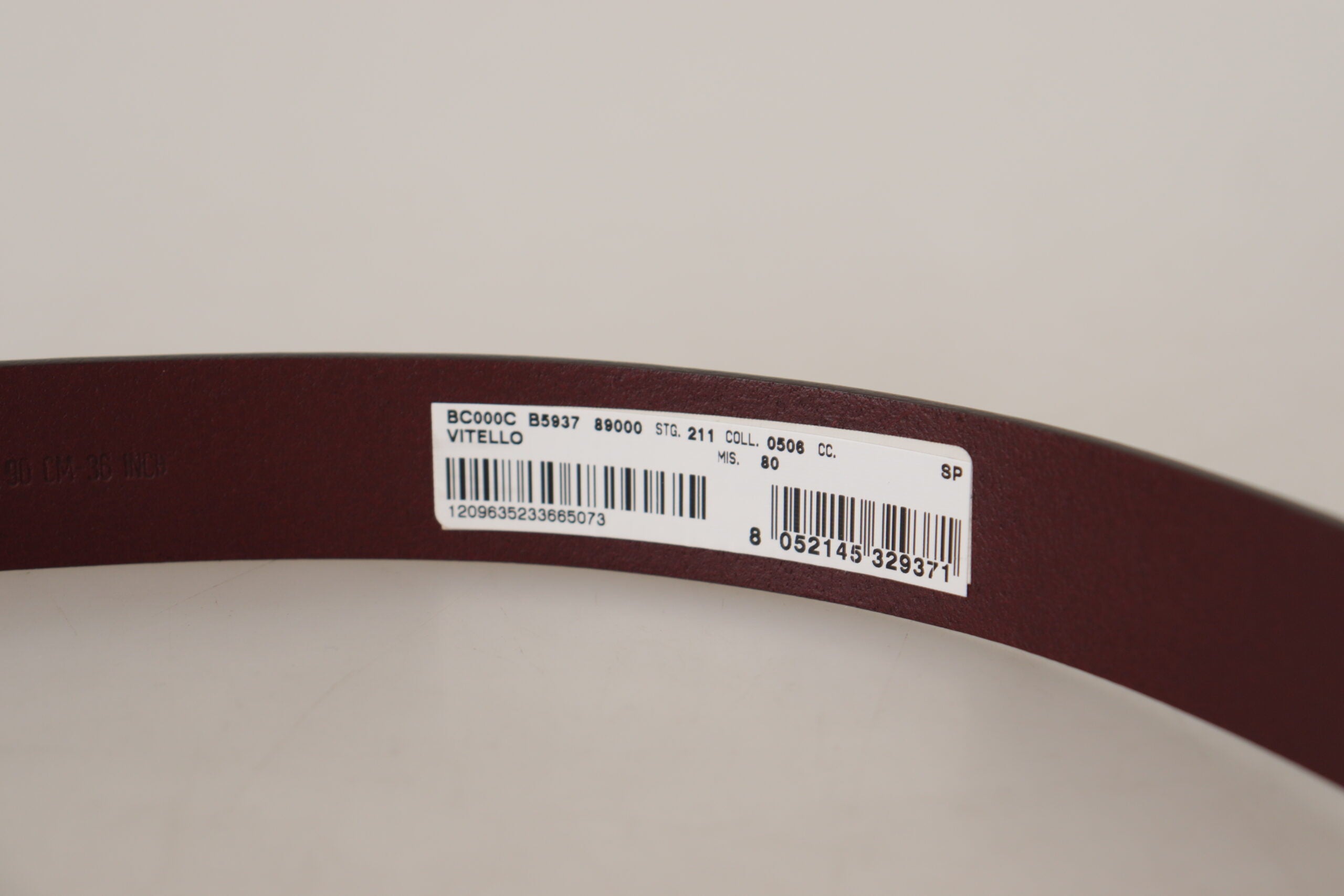 Curea Dolce & Gabbana Maroon Luxe din piele cu cataramă metalică