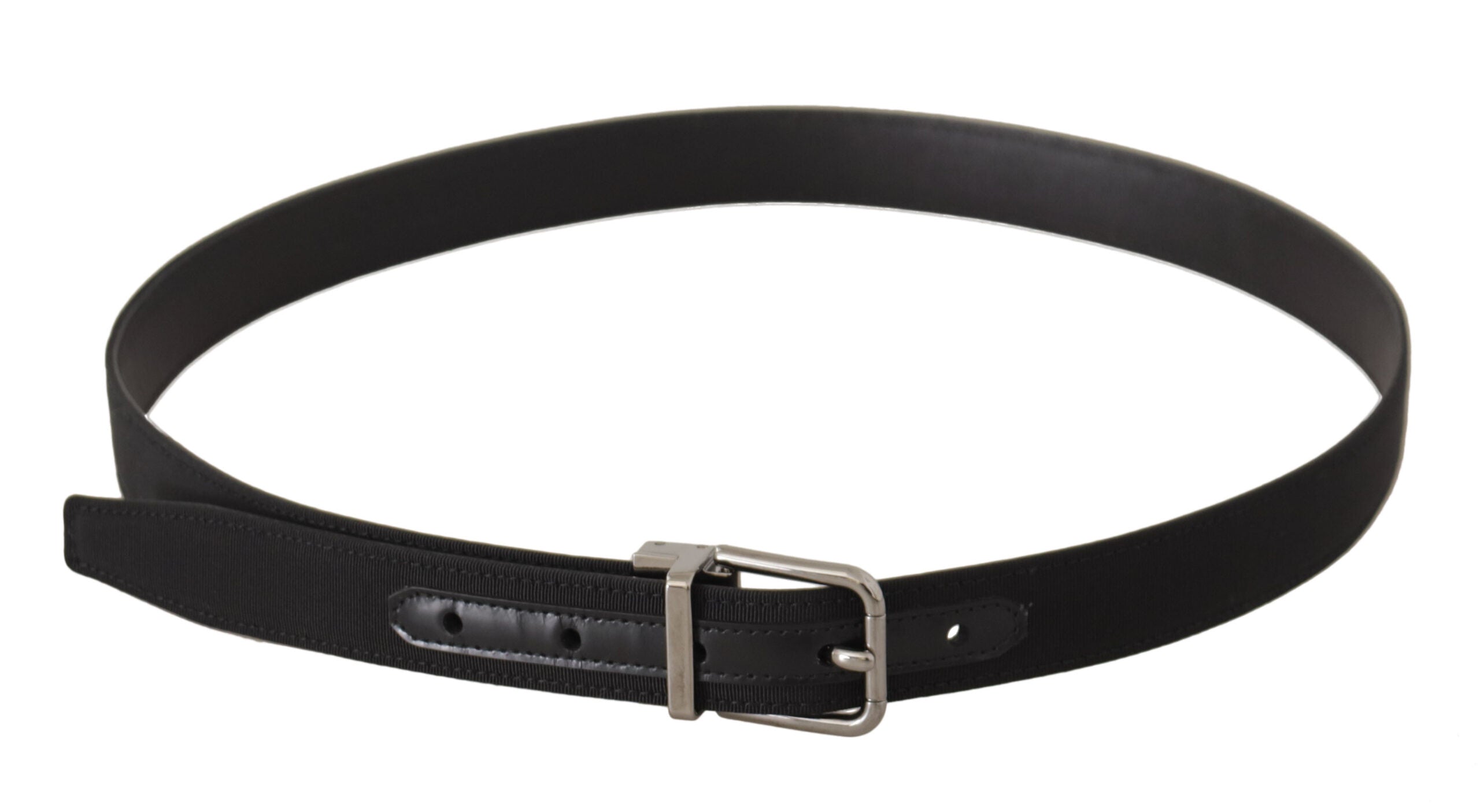 Curea elegantă din piele neagră Dolce & Gabbana cu cataramă metalică