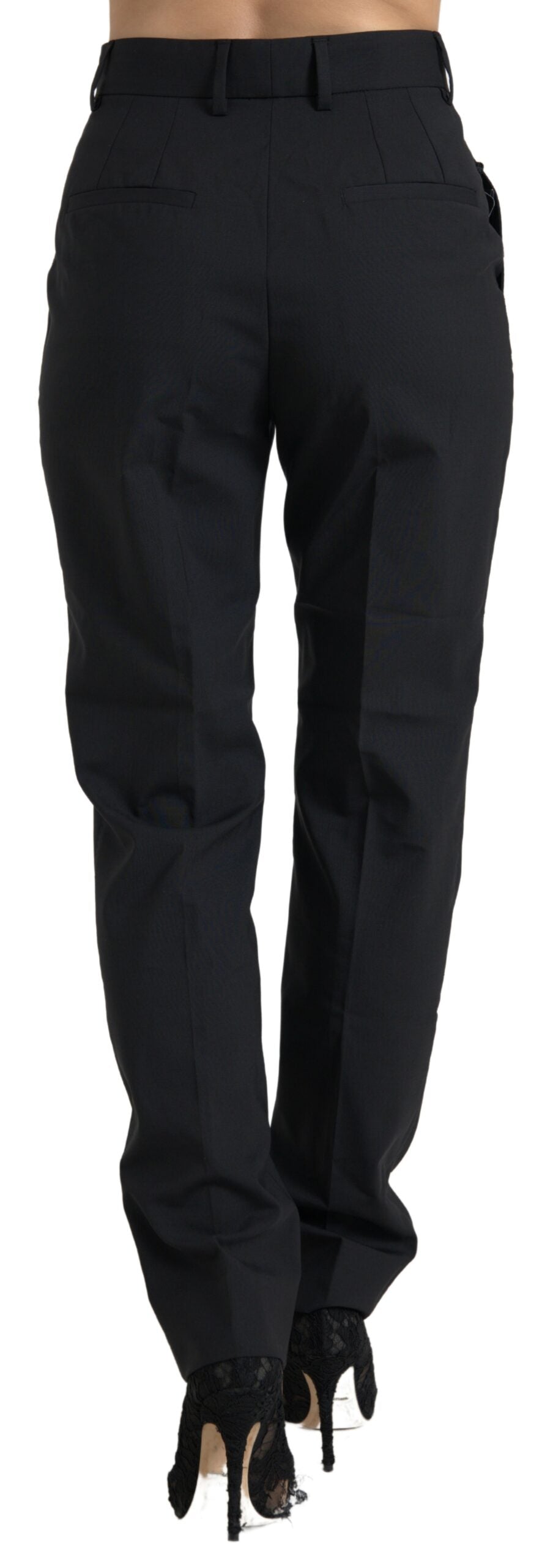 Dolce & Gabbana Pantaloni eleganți conici din lână cu talie înaltă