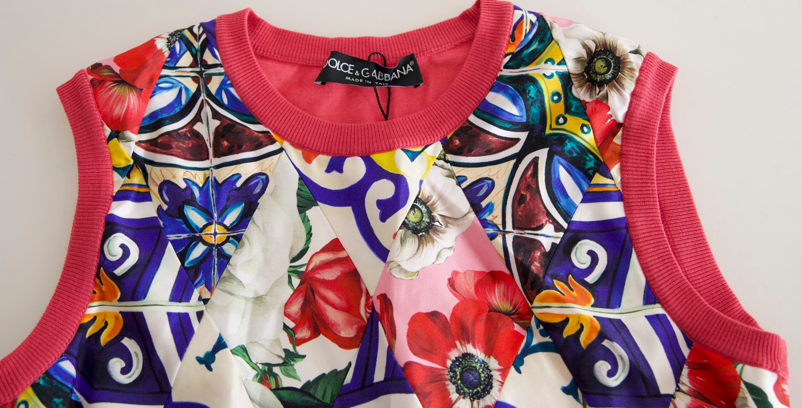 Bluză elegantă cu guler rotund din amestec de cașmir și mătase Dolce & Gabbana