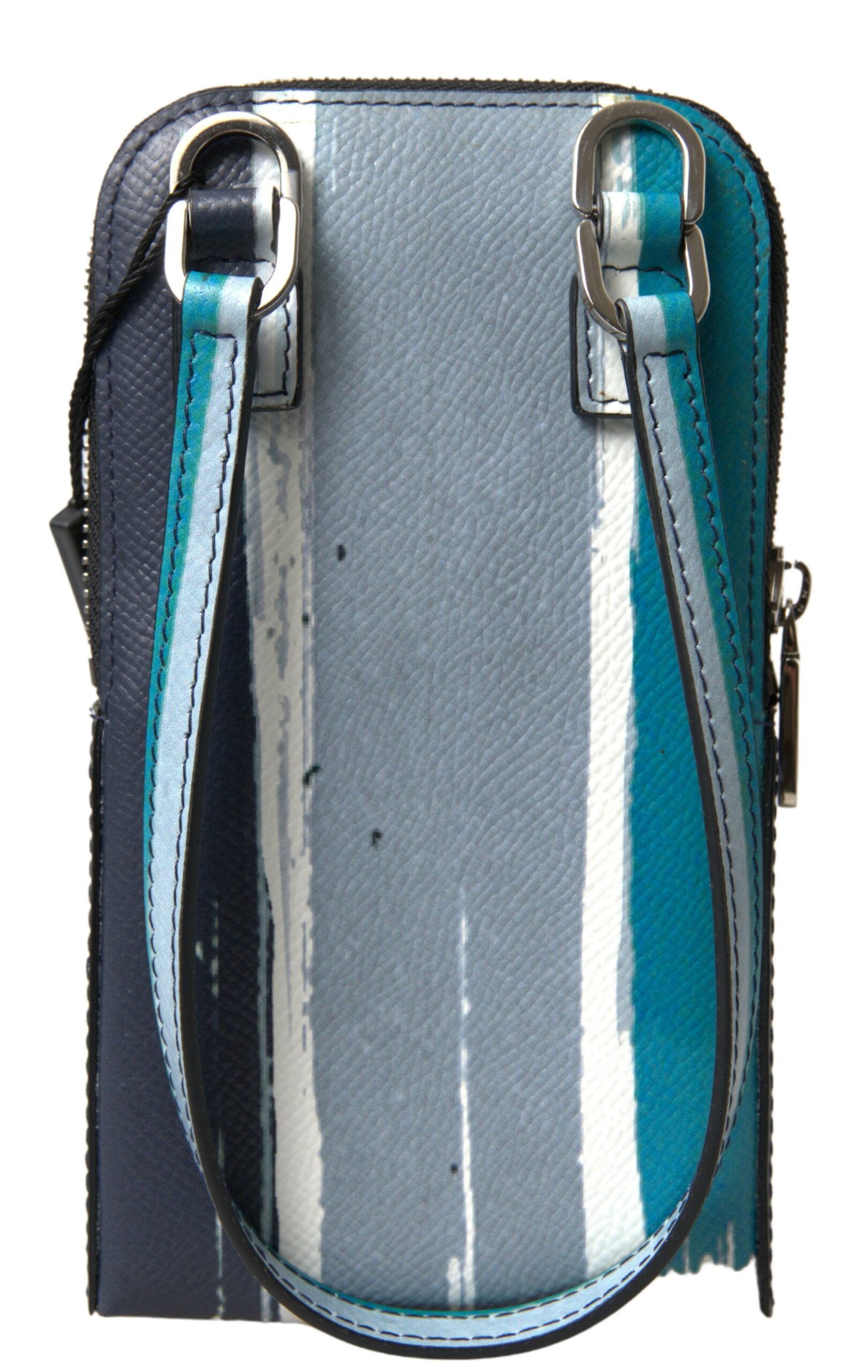 Dolce & Gabbana – Elegante Crossbody-Handytasche aus Leder in Blau und Weiß