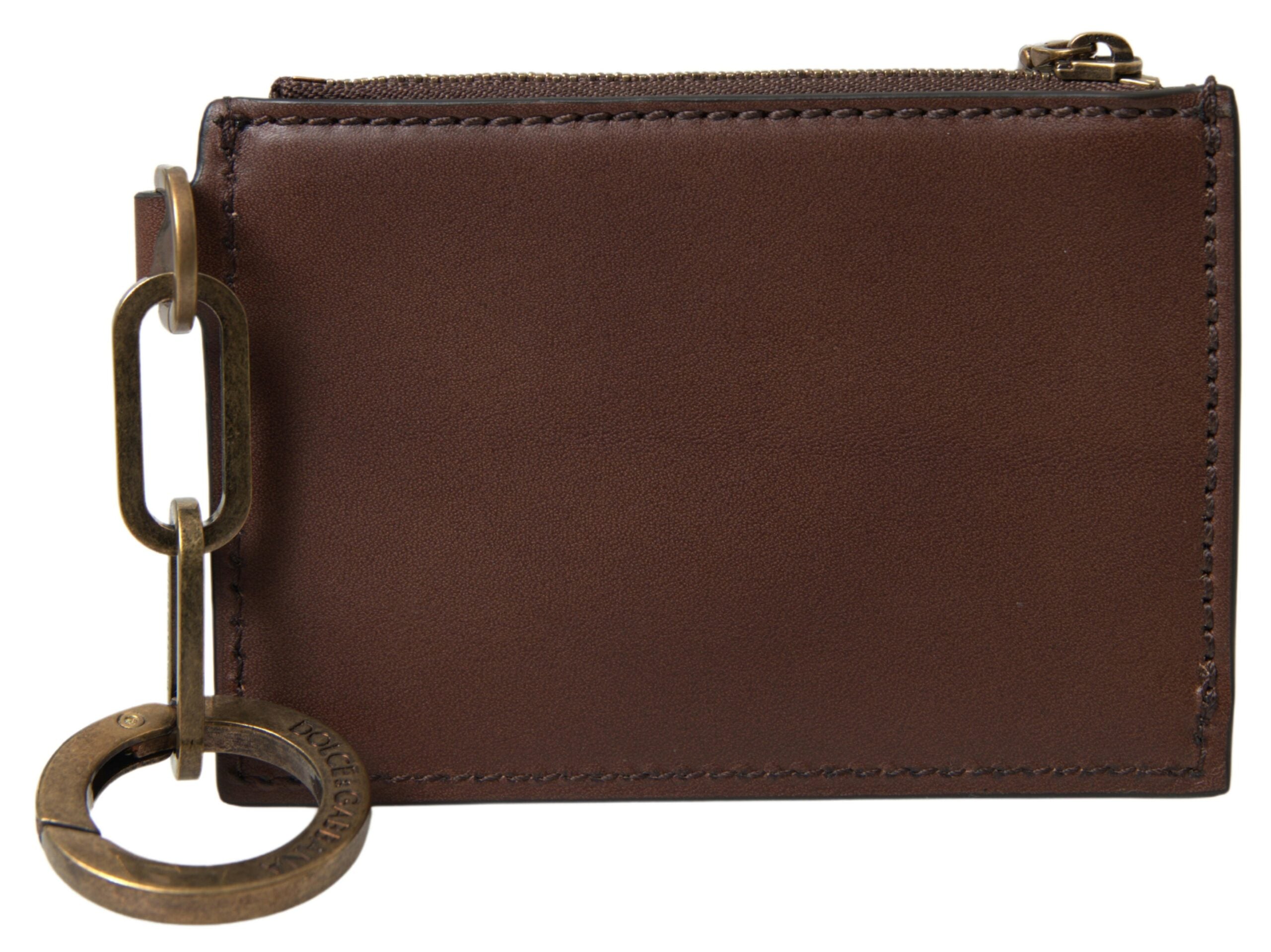 Dolce & Gabbana Elegante Geldbörse aus braunem Leder
