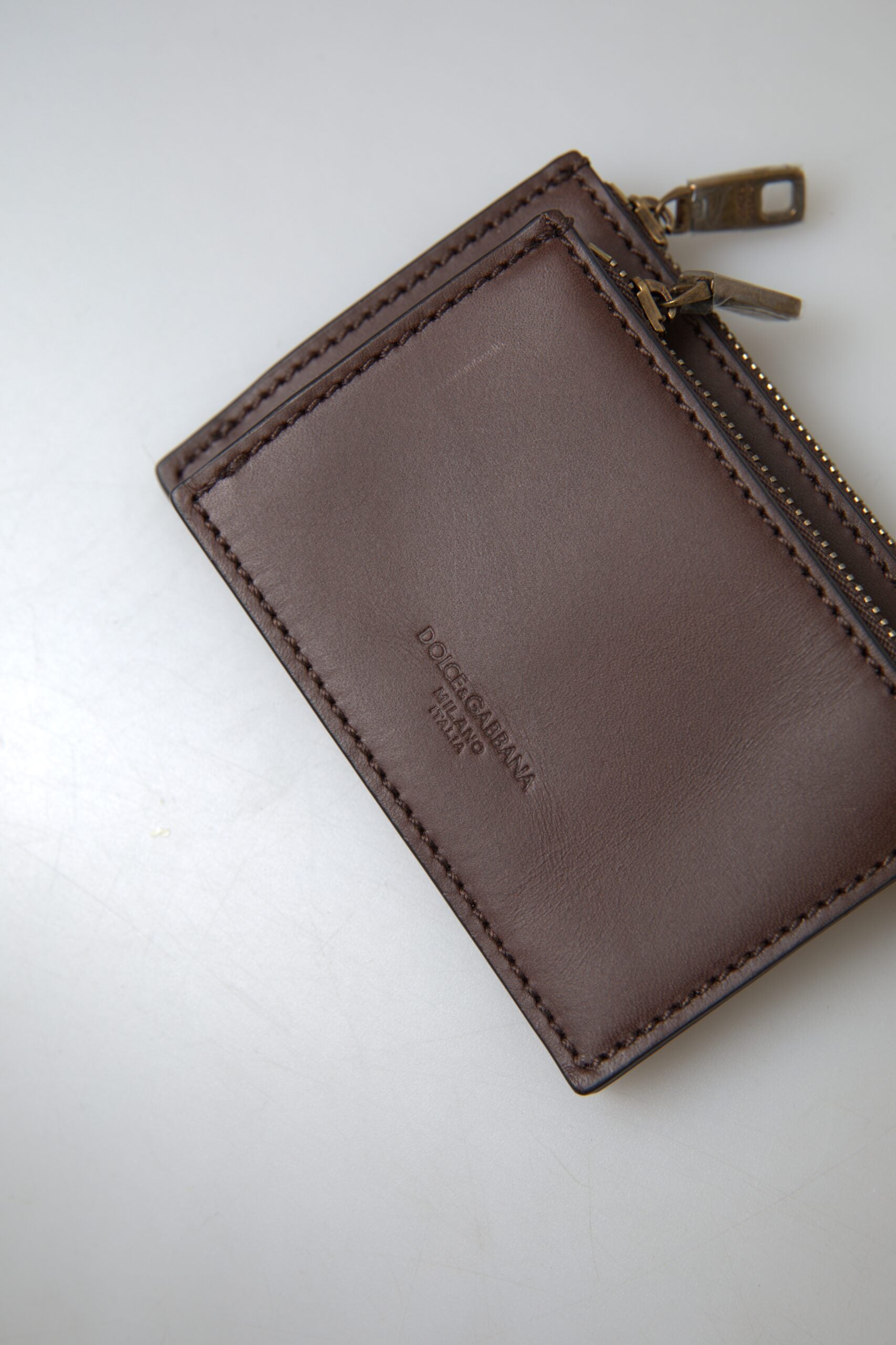 Dolce & Gabbana Elegante Geldbörse aus braunem Leder