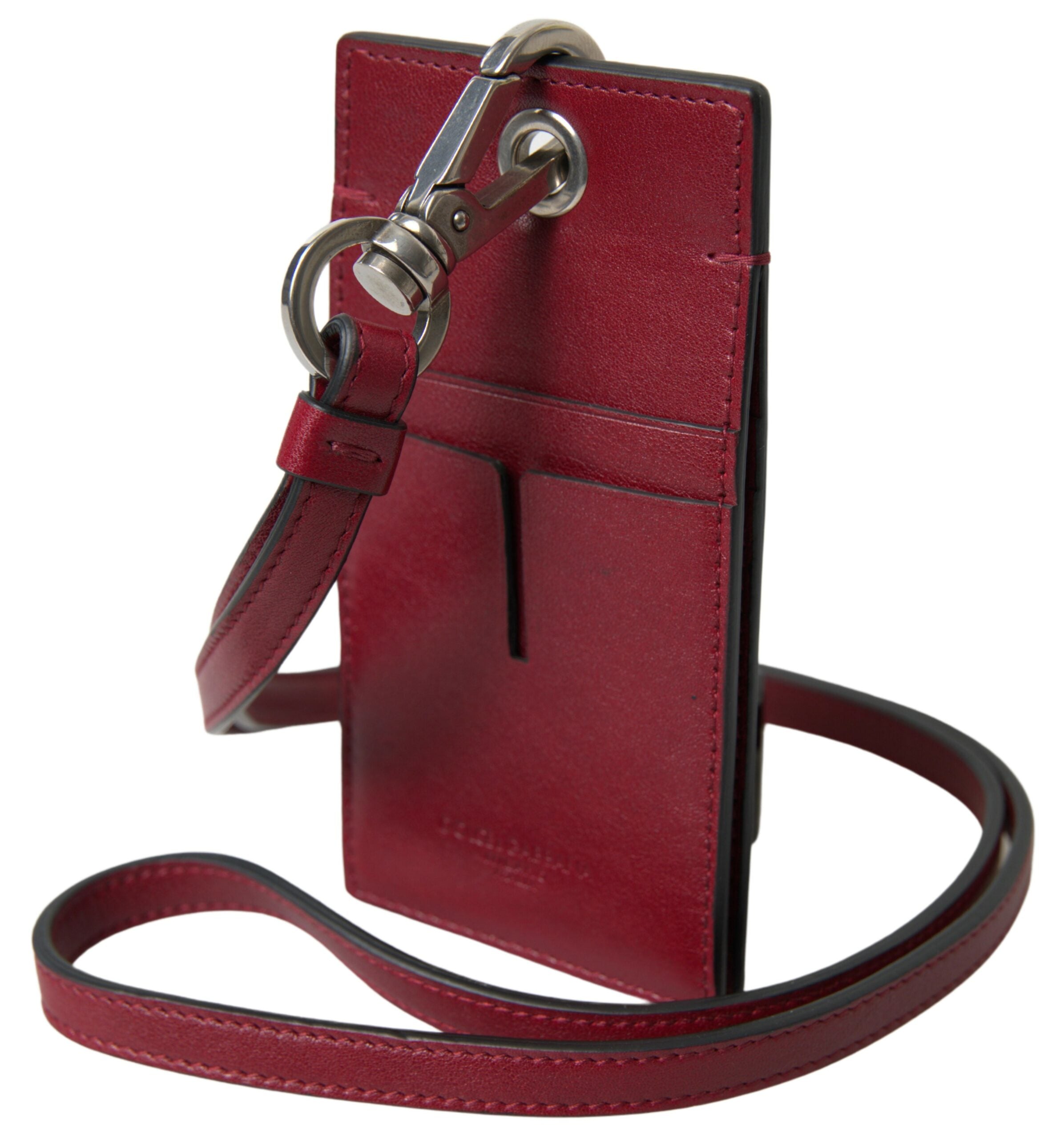 Dolce & Gabbana Elegantes Kartenetui aus rotem Leder mit Schlüsselband