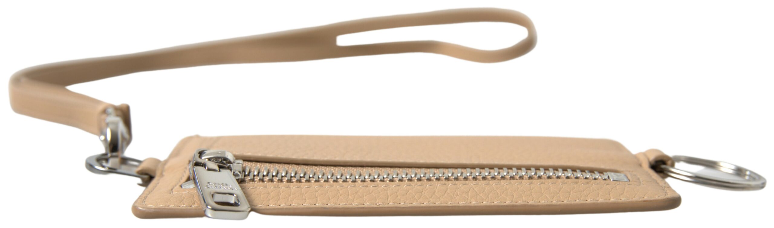 Dolce & Gabbana Elegantes Kartenetui aus beigefarbenem Leder
