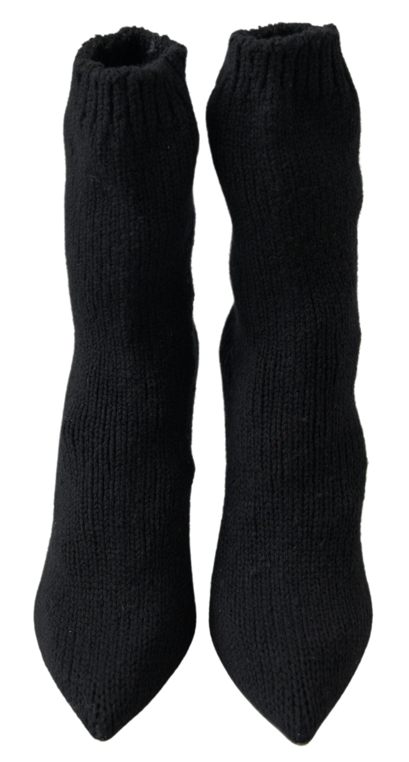 Dolce & Gabbana Elegante schwarze Viskose-Halbstiefel