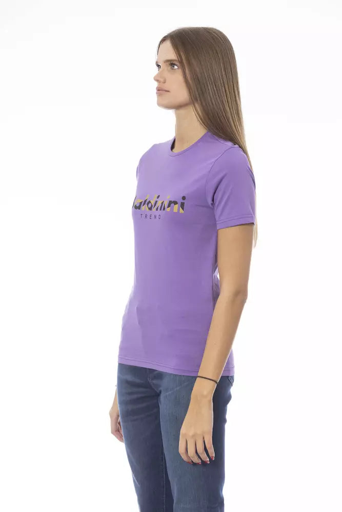 Tricou Baldinini Trend violet din bumbac pentru femei
