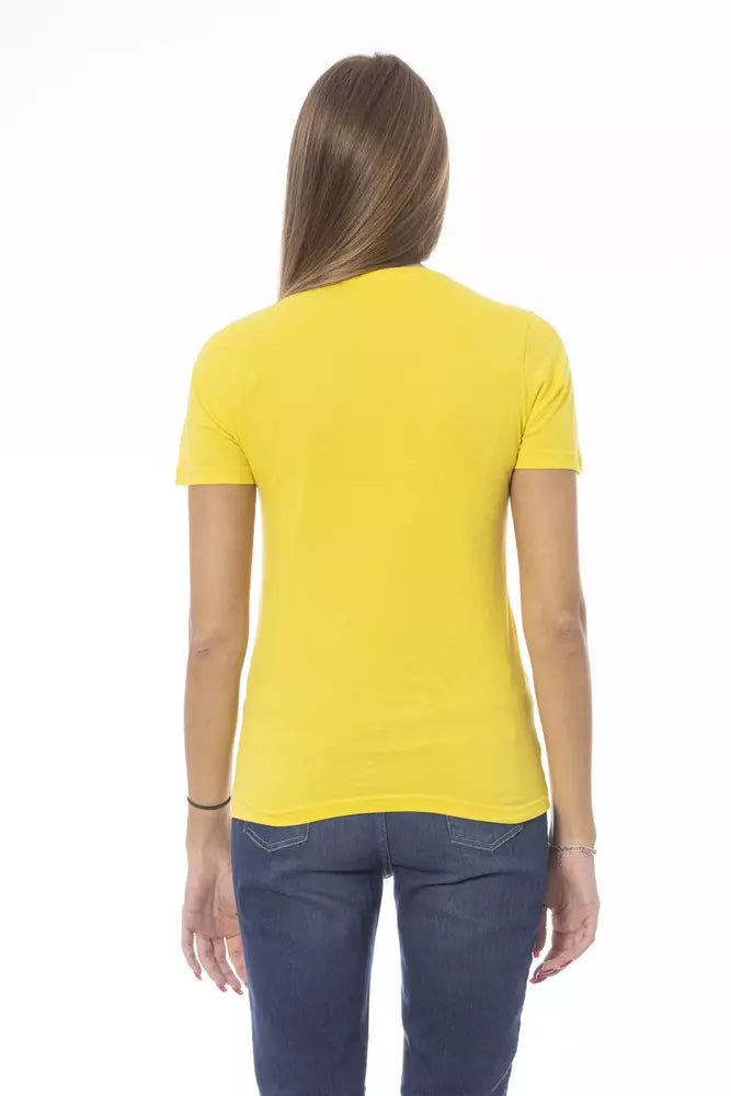 Baldinini Trend Gelbes Baumwoll-Damen-T-Shirt