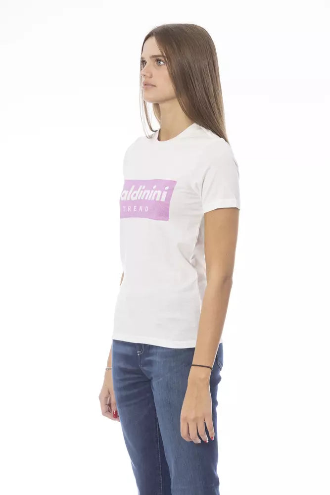 Tricou Baldinini Trend alb din bumbac pentru femei