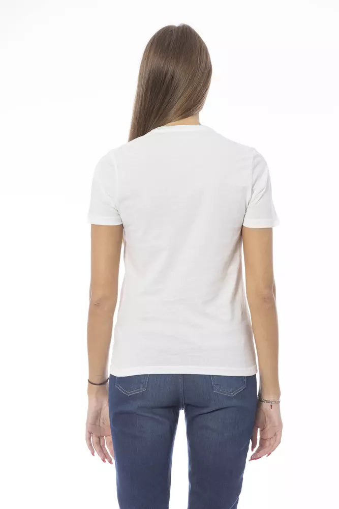 Tricou Baldinini Trend alb din bumbac pentru femei