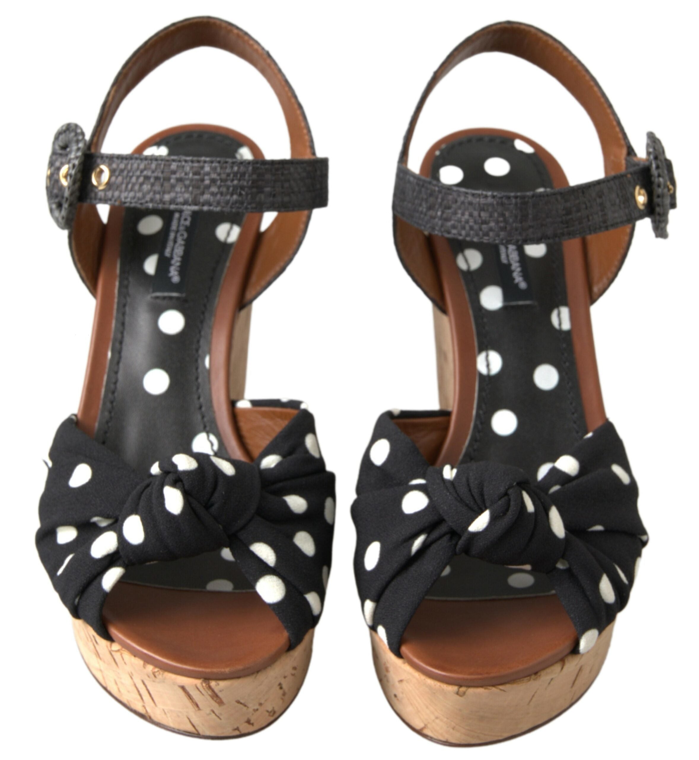Dolce & Gabbana – Schicke Keilabsatzschuhe mit Knöchelriemen und Punkten