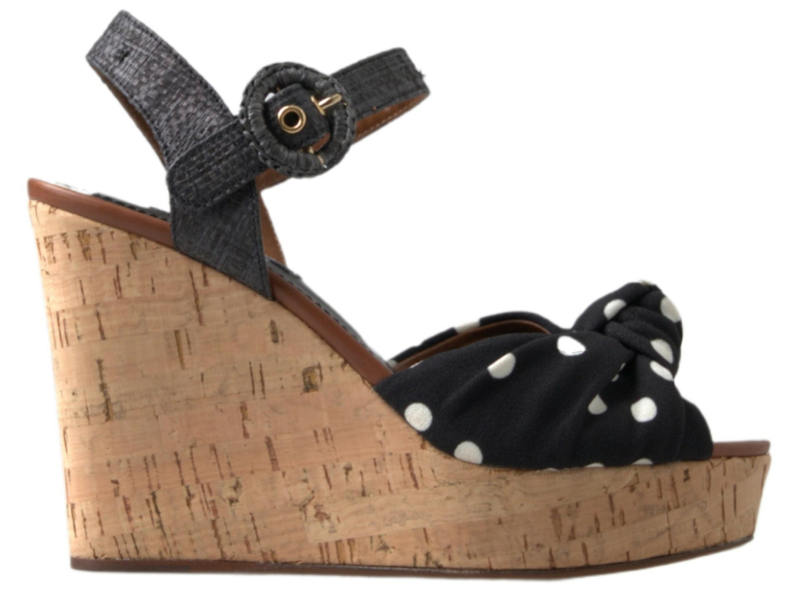 Dolce & Gabbana – Schicke Keilabsatzschuhe mit Knöchelriemen und Punkten