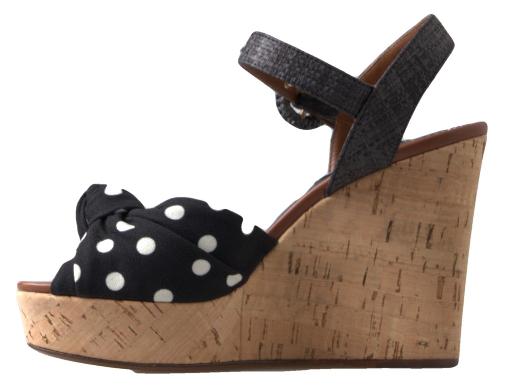 Dolce & Gabbana – Schicke Keilabsatzschuhe mit Knöchelriemen und Punkten