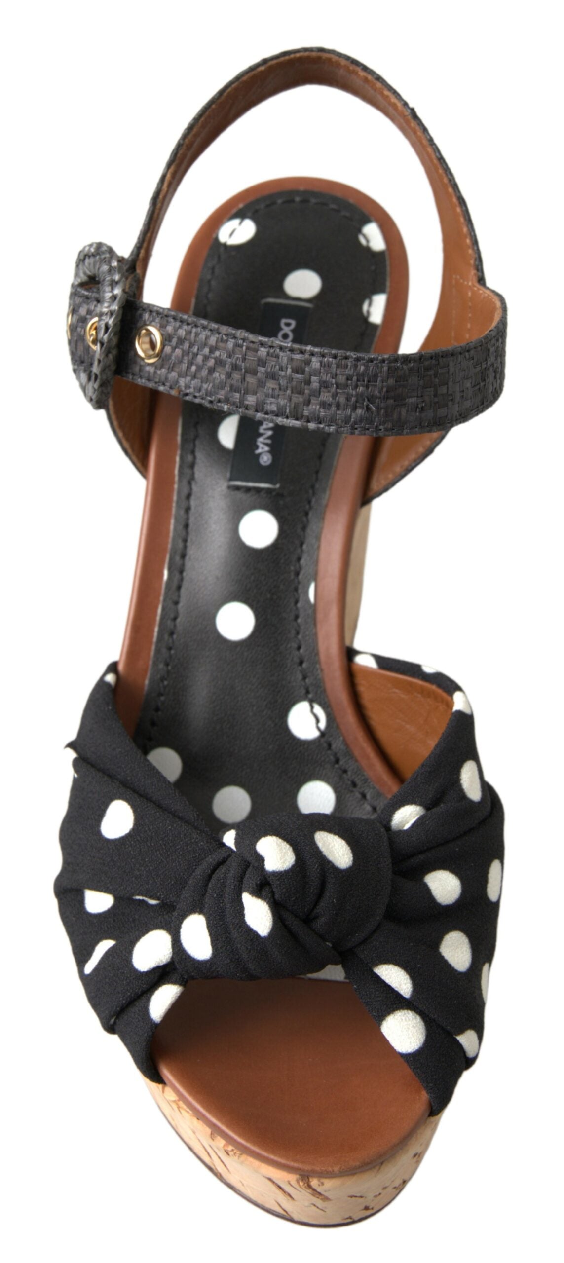 Dolce & Gabbana – Schicke Keilabsatzschuhe mit Knöchelriemen und Punkten