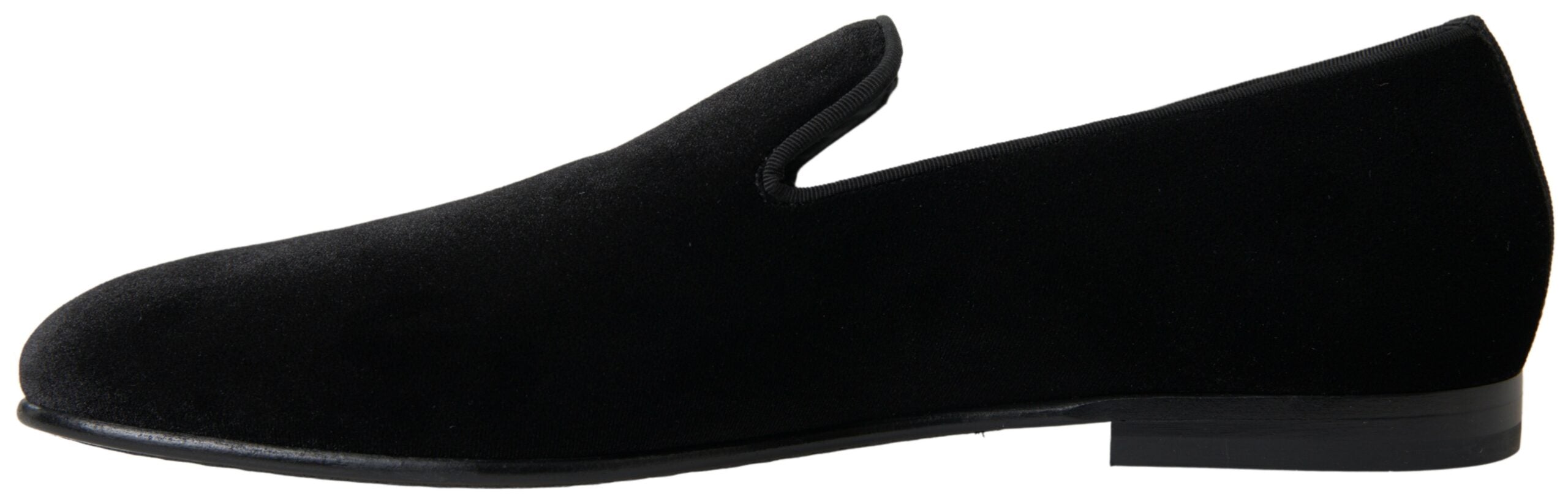 Dolce & Gabbana Elegante schwarze Samt-Loafer für Herren
