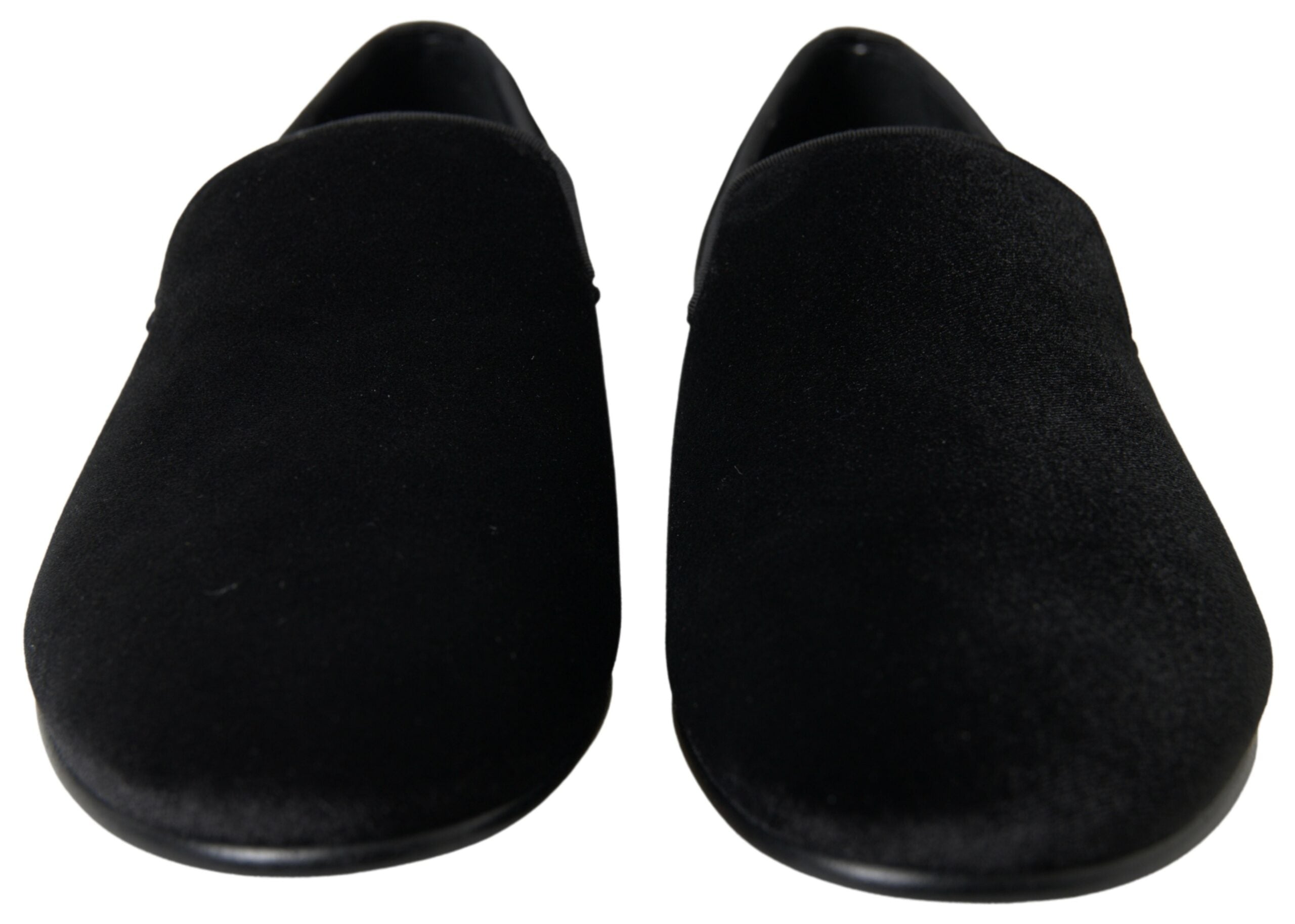 Dolce & Gabbana Elegante schwarze Samt-Loafer für Herren