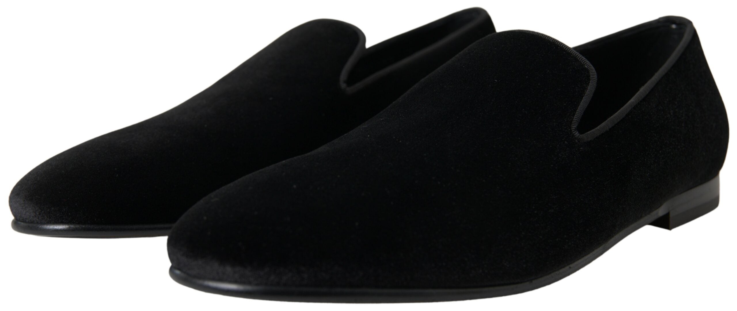 Dolce & Gabbana Elegante schwarze Samt-Loafer für Herren