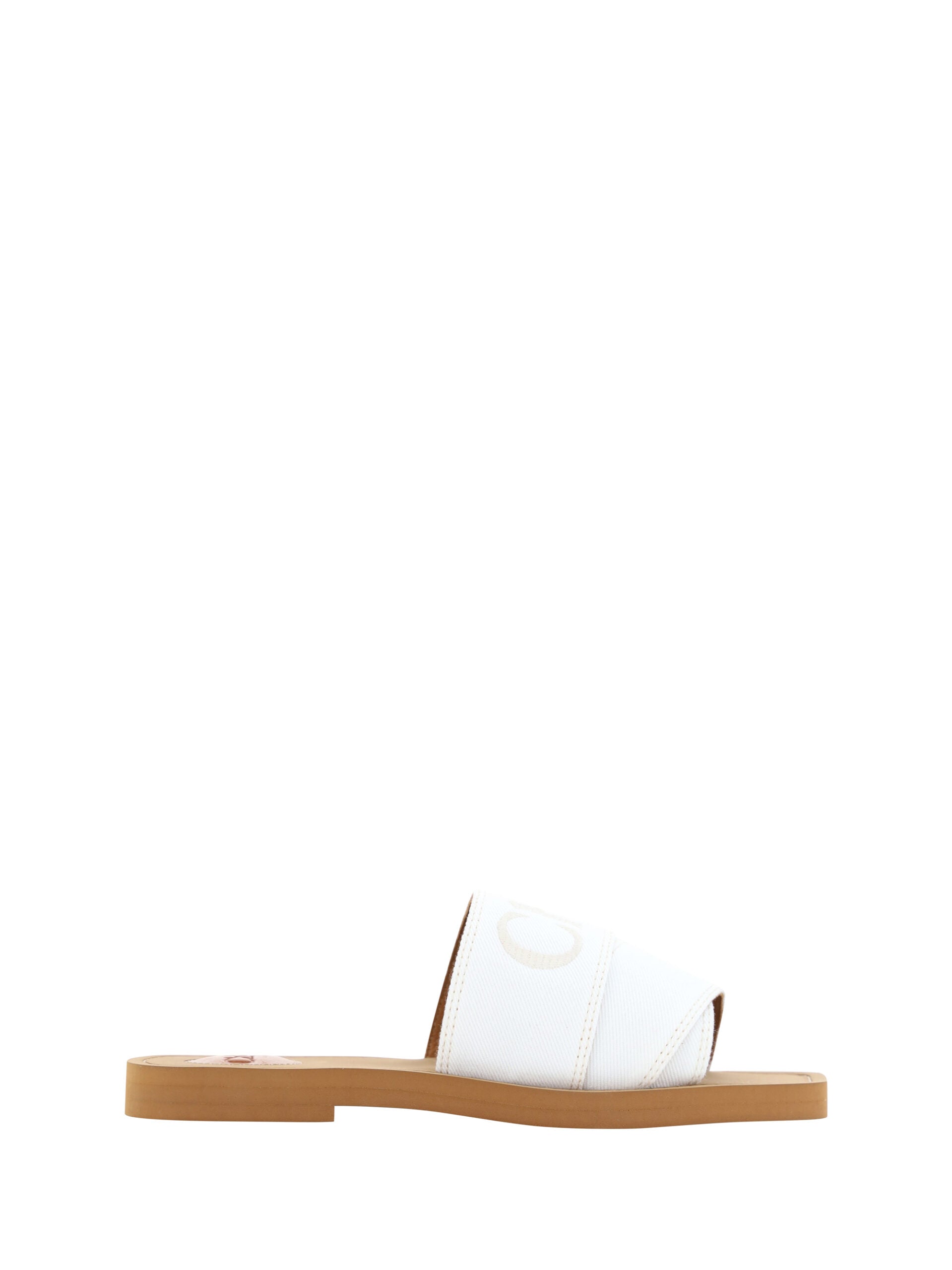 Sandale elegante Chloé din bumbac alb