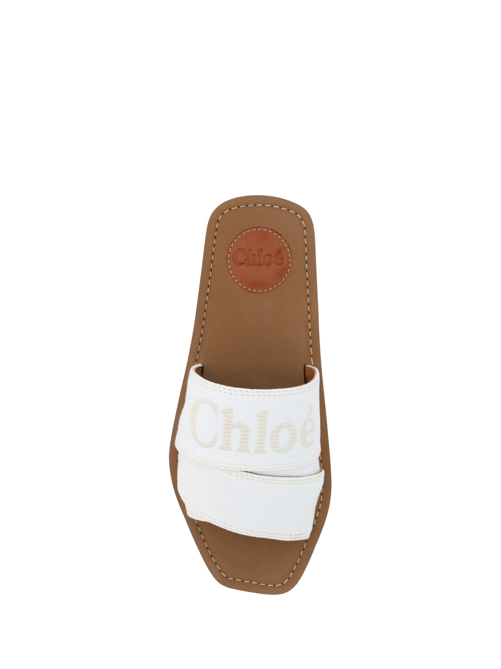Sandale elegante Chloé din bumbac alb