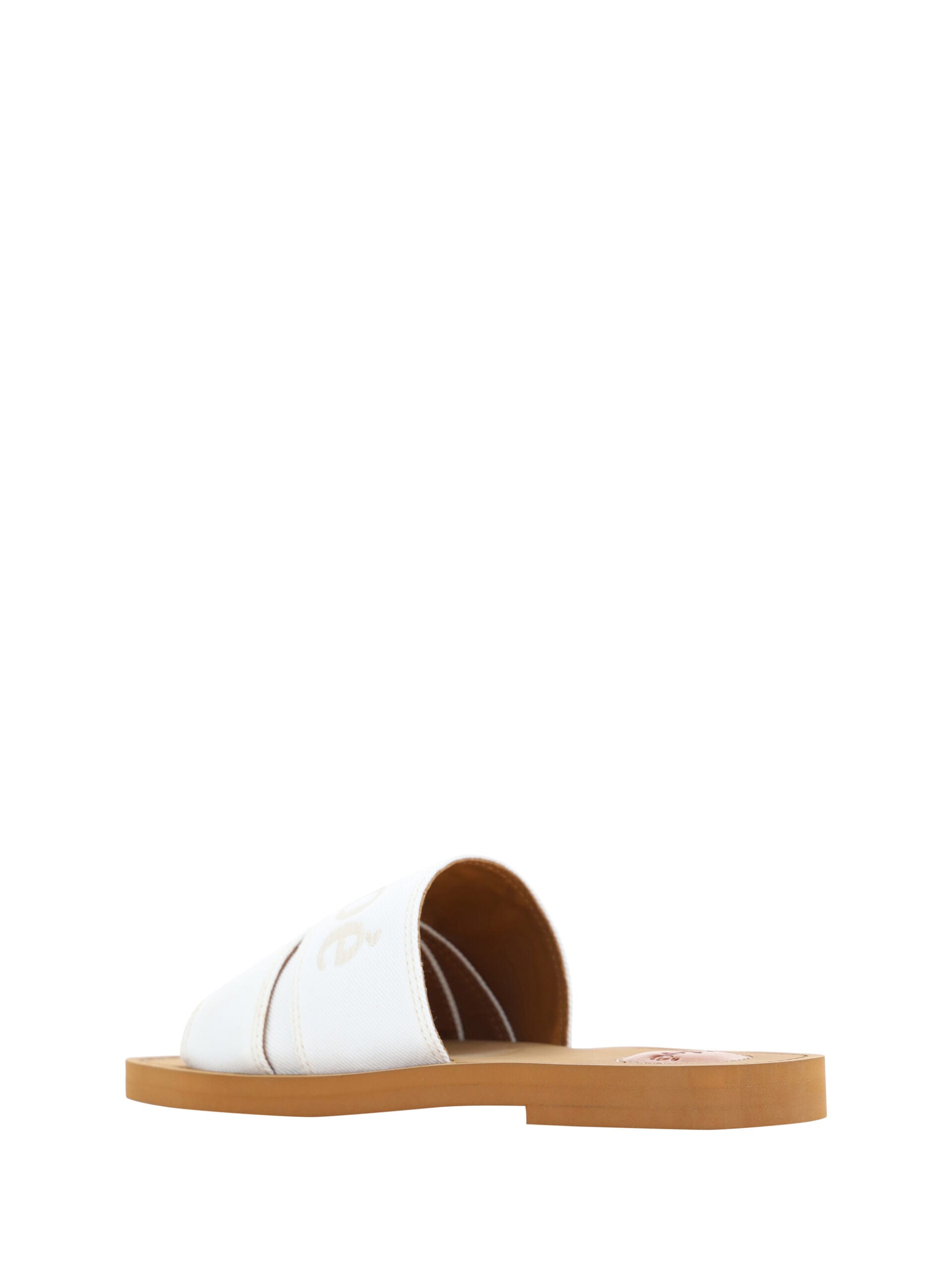 Sandale elegante Chloé din bumbac alb