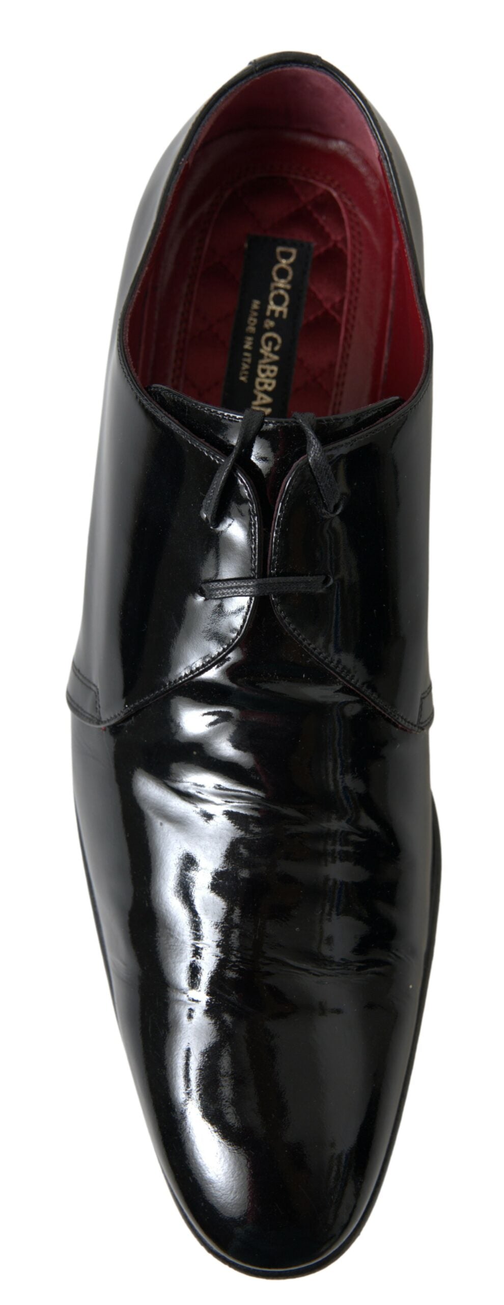 Dolce & Gabbana Elegante formelle Herrenschuhe aus schwarzem Lackleder
