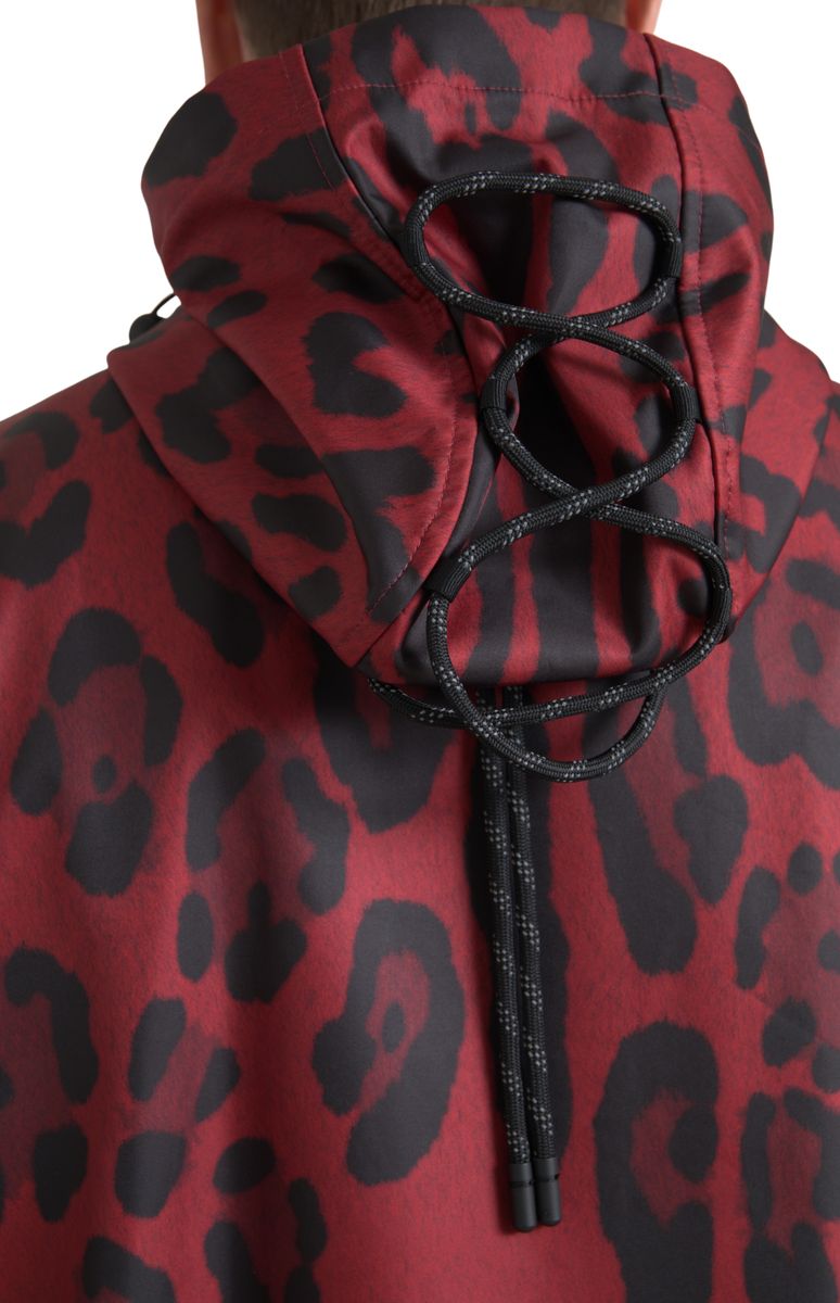 Dolce & Gabbana Jachetă cu glugă cu imprimeu leopard roșu radiant