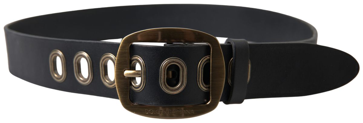 Curea elegantă din piele italiană Dolce & Gabbana cu cataramă metalică