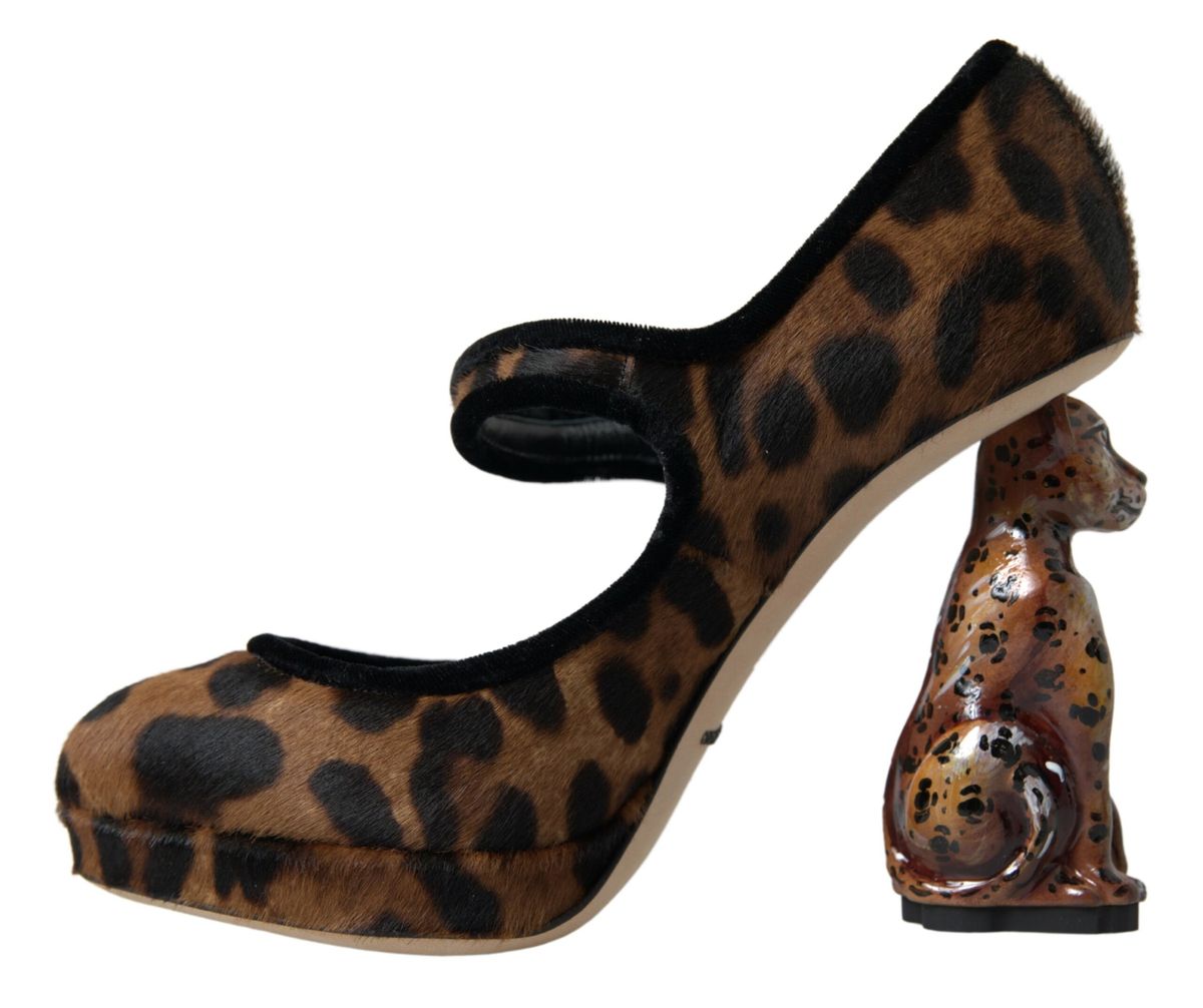 Dolce & Gabbana Pantofi cu toc elegant cu imprimeu leopard pentru o sofisticare șic
