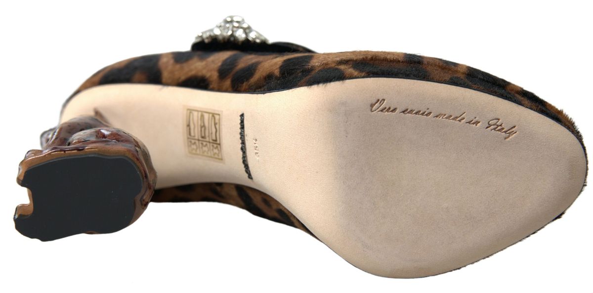 Dolce & Gabbana Pantofi cu toc elegant cu imprimeu leopard pentru o sofisticare șic