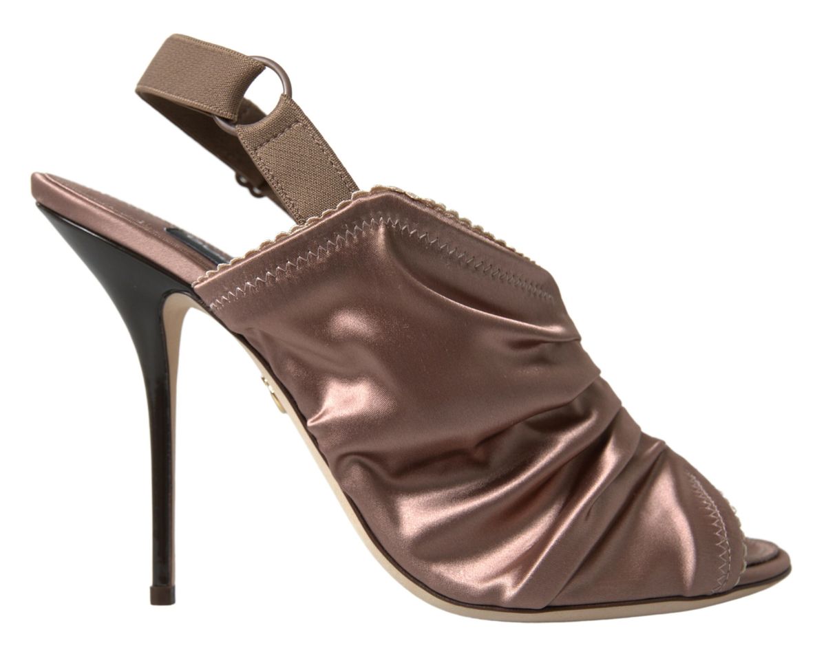 Dolce & Gabbana Pantofi cu toc stiletto eleganti Slingback în culoarea maro deschis