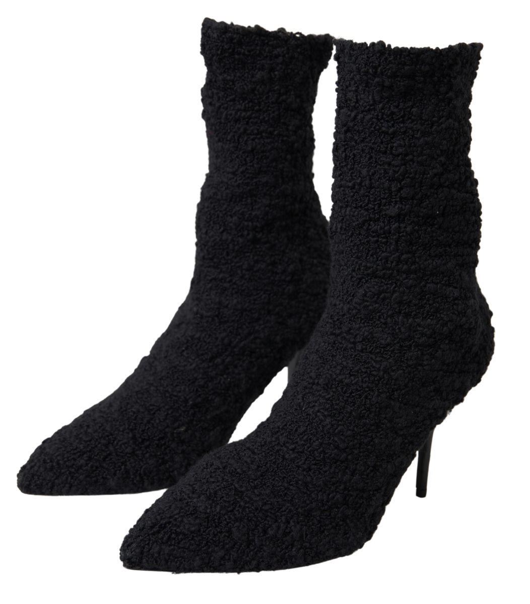 Dolce & Gabbana Elegante Stiefel aus Schurwolle mit mittlerer Wadenhöhe