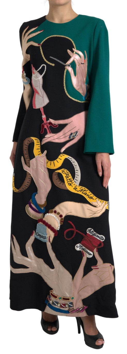 Dolce & Gabbana Elegantes mehrfarbiges A-Linien-Kleid aus Wolle